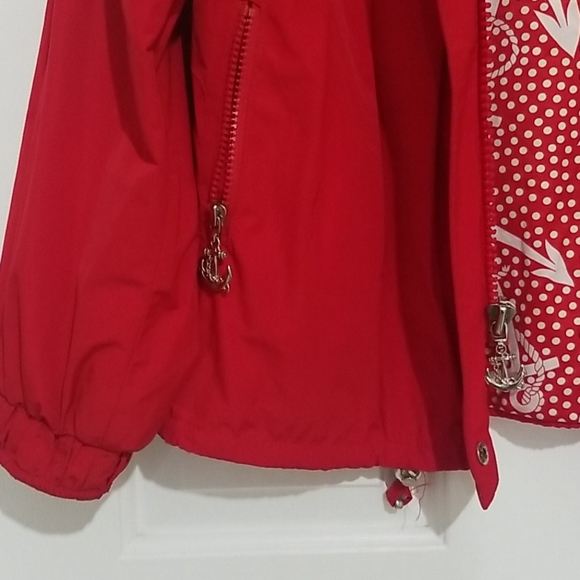 SOLD Betsey Johnson Red Nautical Windbreaker Jacket - Picture 3 of 8